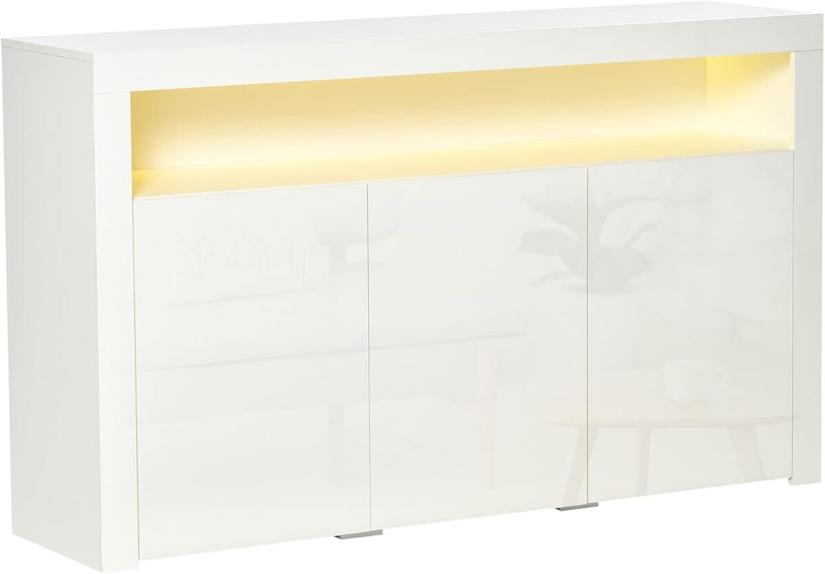 Test du buffet moderne HOMCOM à LED : design et praticité