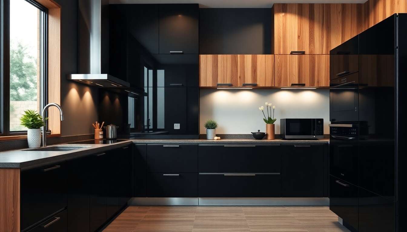 Décoration moderne : sublimer votre cuisine avec des touches noires et bois