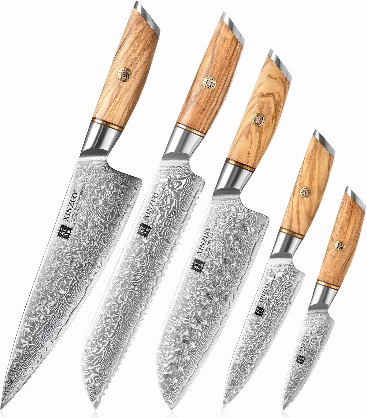 Test XINZUO : ensemble de couteaux de cuisine en acier damas