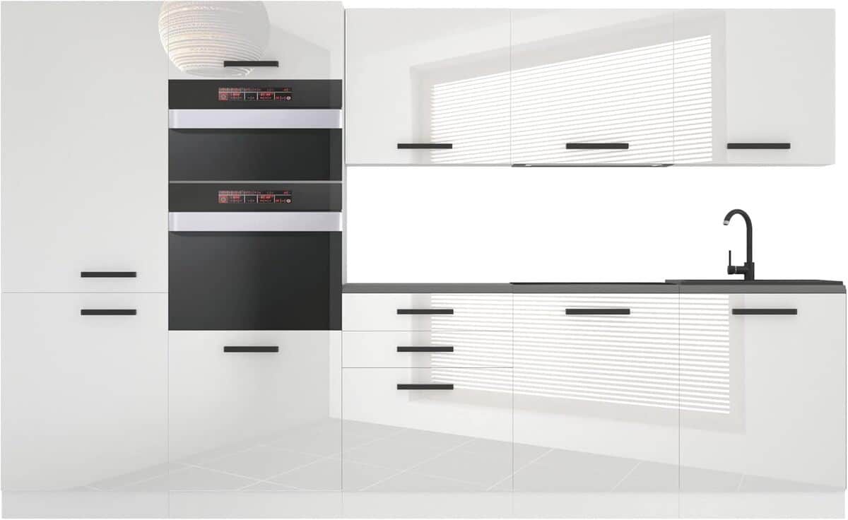 Test de la cuisine équipée Belini 300 cm : design brillant et fonctionnalité
