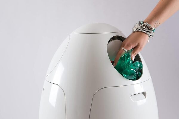 SoldiDesign Ovetto Poubelle de Recyclage 54L (3 x 18L), Système de tri sélectif, tri des déchets, 3 Compartiments, Poubelle cuisine Blanc Taille Unique