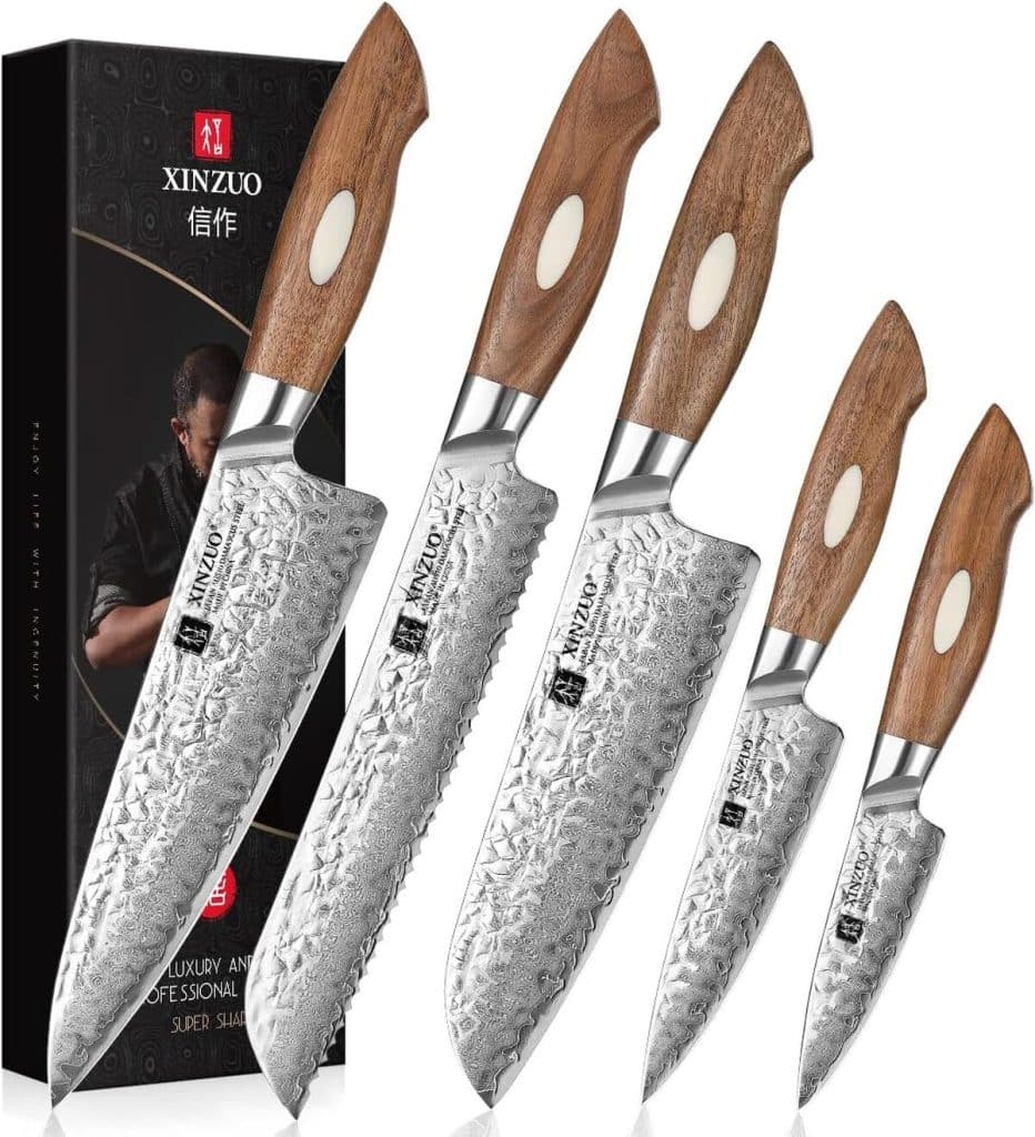 Test du set de couteaux Xinzuo Damas en acier AUS-10