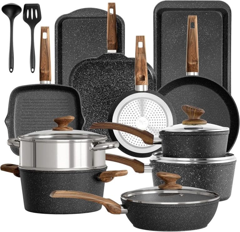 Cosy Chef Gaia 3 Pièces Set De Casseroles Cosy Chef Gaia 6 Pièces - Induction 20-24-28 Cm - Revêtement Marbre Anti-adhésif Casseroles 20-24-28cm
