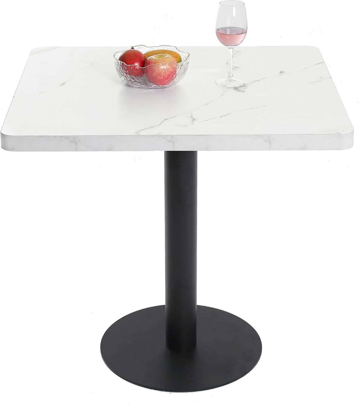 Test Mingone : petite table à manger en marbre blanc, design pour 4 personnes