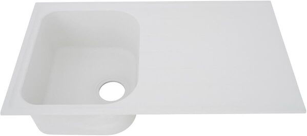 respekta by Schock ORLANDO86X50W Évier encastrable, Blanc, 86 x 50 cm