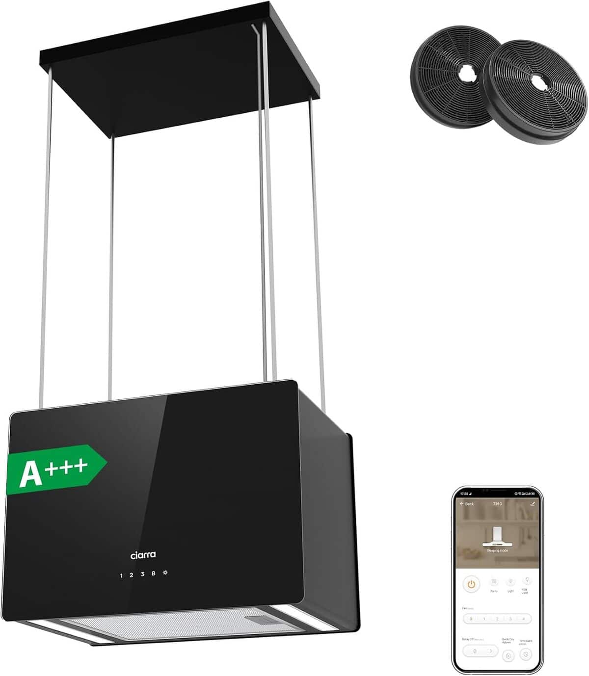 Test de la hotte îlot Ciarra CBCB4850 : efficacité et connectivité