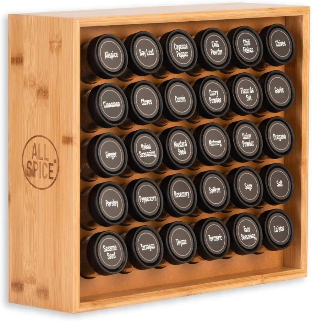 Test du meuble à épices en bambou AllSpice : 30 pots et accessoires inclus