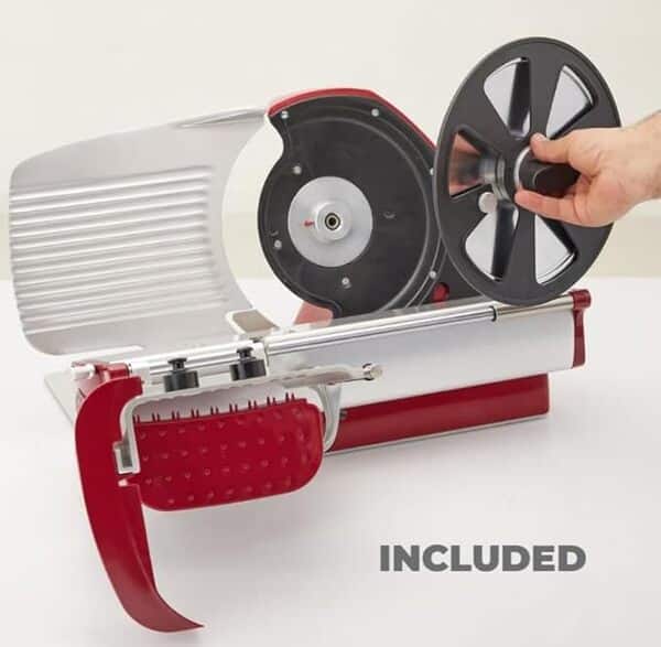 Berkel Home Line 250 Trancheuse Alimentaire / Rouge Lame 25,4 cm / Trancheuse Electrique / Trancheuse Alimentaire Prosciutto, Viande, Cuisson, Poisson, Jambon, Fromage, Pai