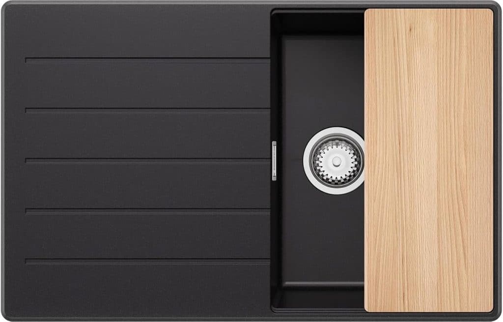 Test de l'évier Copenhague en granit noir de Primagran