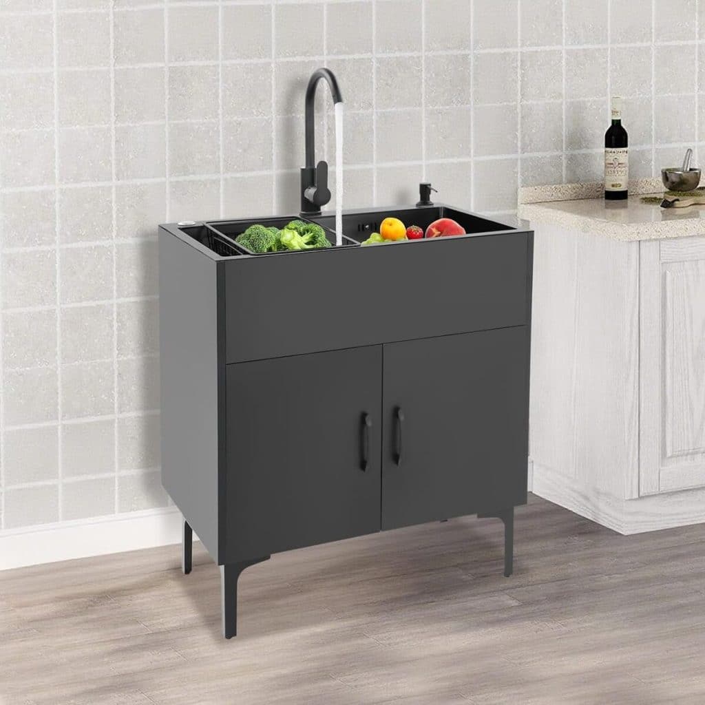 Test : évier autoportant en acier inoxydable noir, pratique et polyvalent