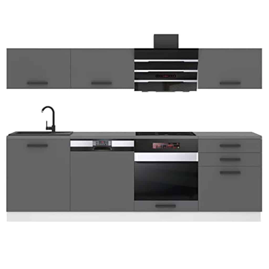 Test de la cuisine équipée Belini Linda 240 cm argent mat