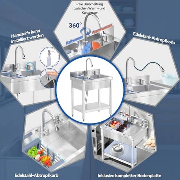 Découvrez notre avis détaillé sur l'évier inox autoportant RiveraSink 70x50x80 cm : performance, design et rapport qualité-prix au rendez-vous pour votre cuisine moderne