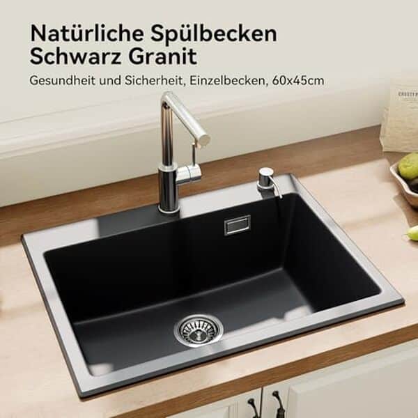 Découvrez pourquoi l'évier de cuisine Horow en granit noir 60 x 45 cm est le meilleur choix pour allier élégance et durabilité dans votre cuisine.