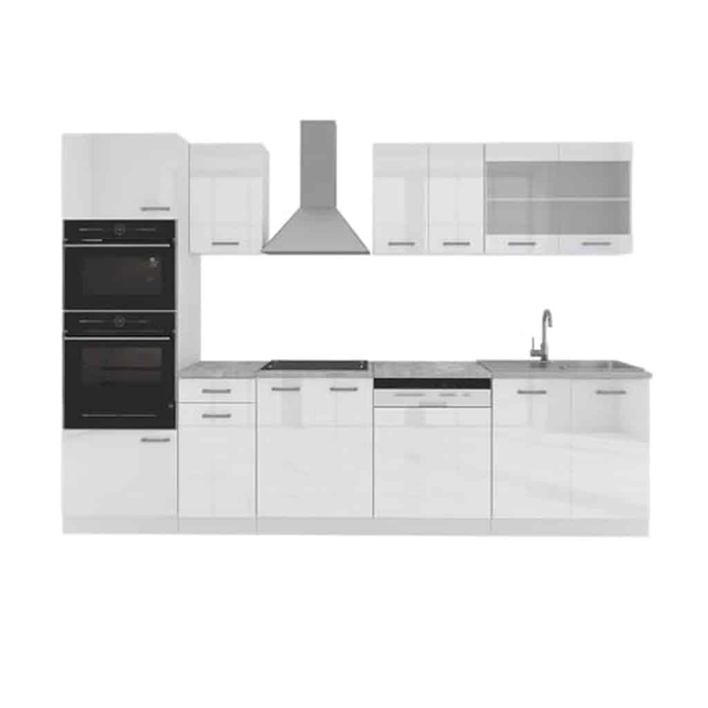 Test Vicco Cuisine R-Line 300 cm blanc brillant : design sans compromis