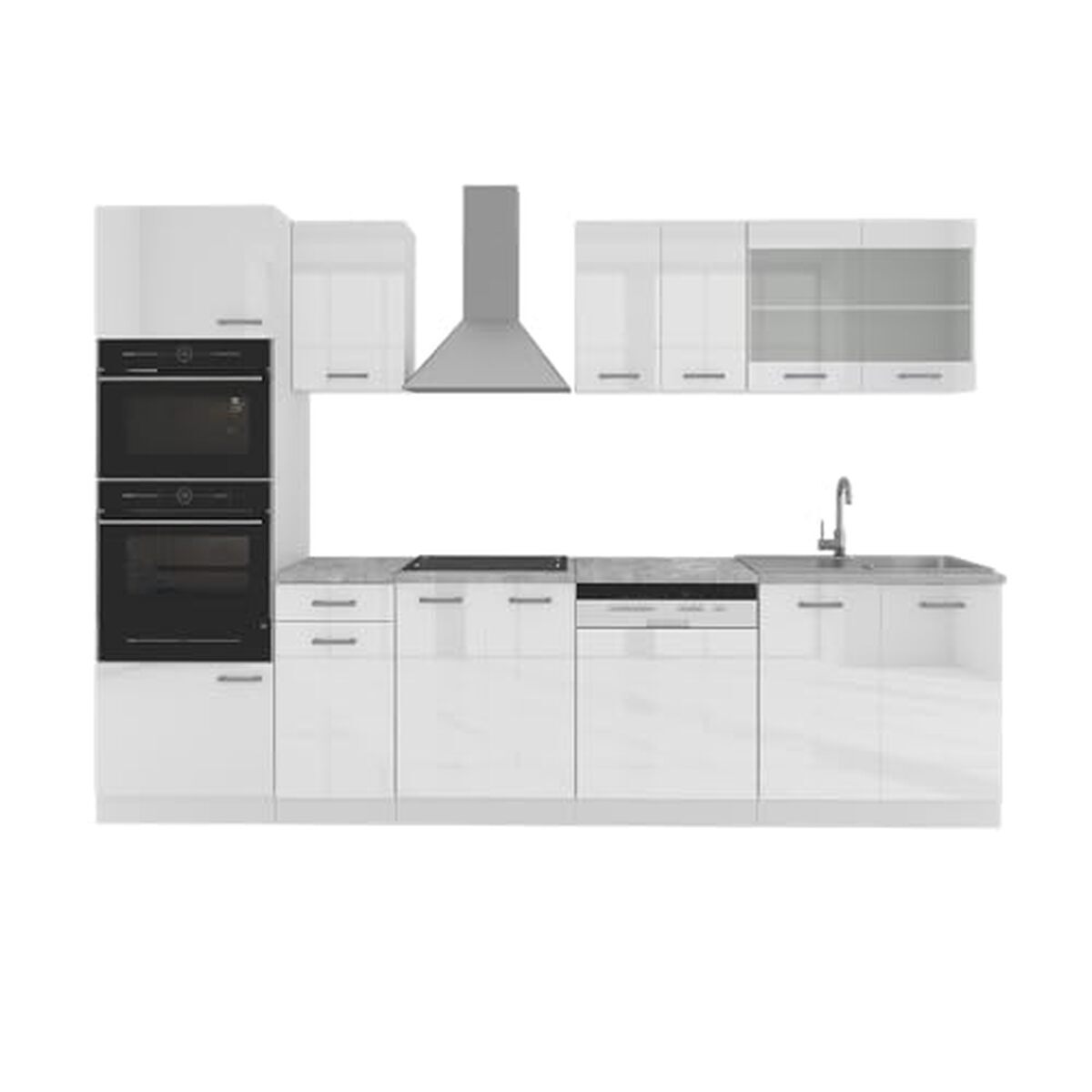 Test Vicco Cuisine R-Line 300 cm blanc brillant : design sans compromis